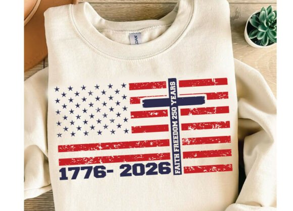 1776 2026 Christian Graphics for T-Shirt Designs