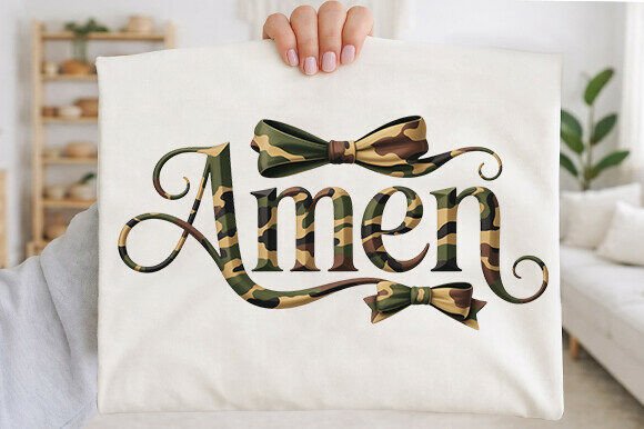 Camo Amen PNG: Faith-Fueled Graphics for T-Shirt Designs & Blog Visuals