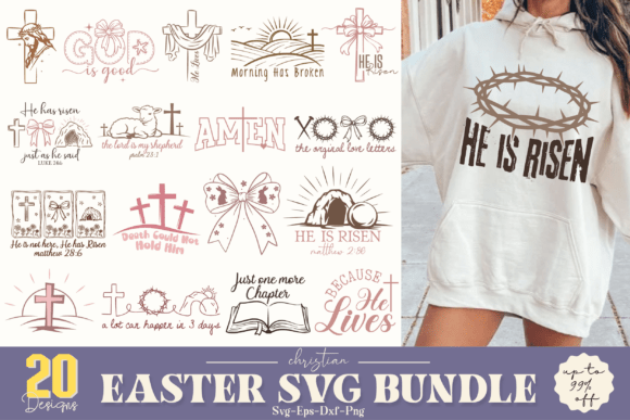 Christian Easter SVG Bundle: Graphics & T-Shirt Designs