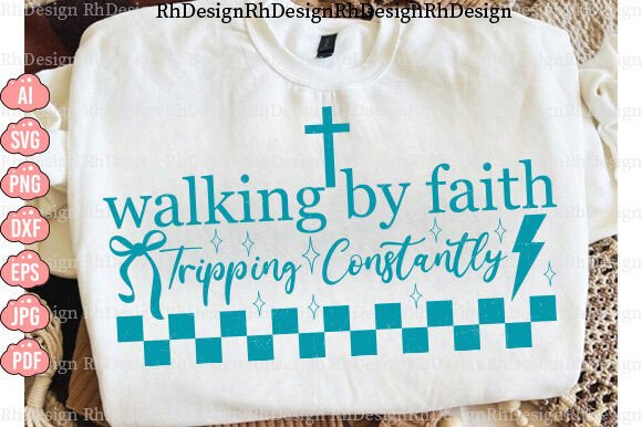 Funny Christian SVG: Walking by Jesus