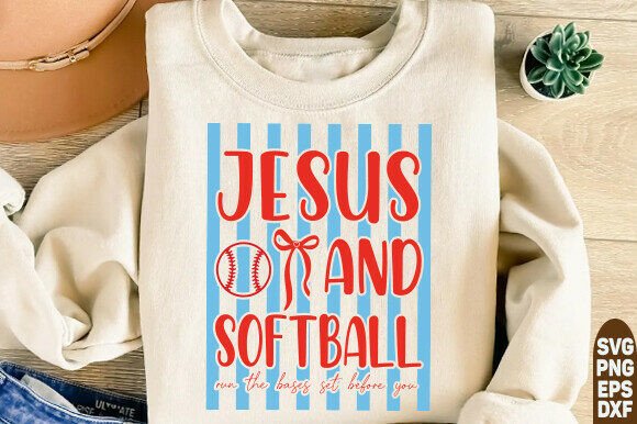 Jesus and Softball PNG: Trendy Christian Graphics