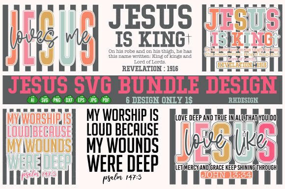Jesus Christian Svg Bundle: Graphics & T-Shirt Designs