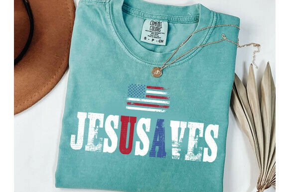 Jesus Saves PNG: Christian 4th of July Graphics