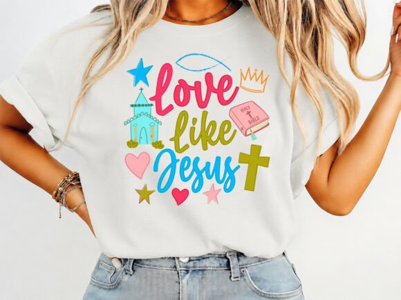 Love Like Jesus Religious Coquette Shirt Graphics