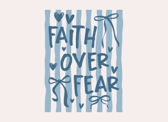Retro Faith over Fear SVG: Graphics for T-Shirt Designs