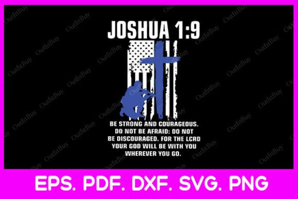 Thin Blue Line Police Christian USA Flag Graphics for T-Shirt Designs
